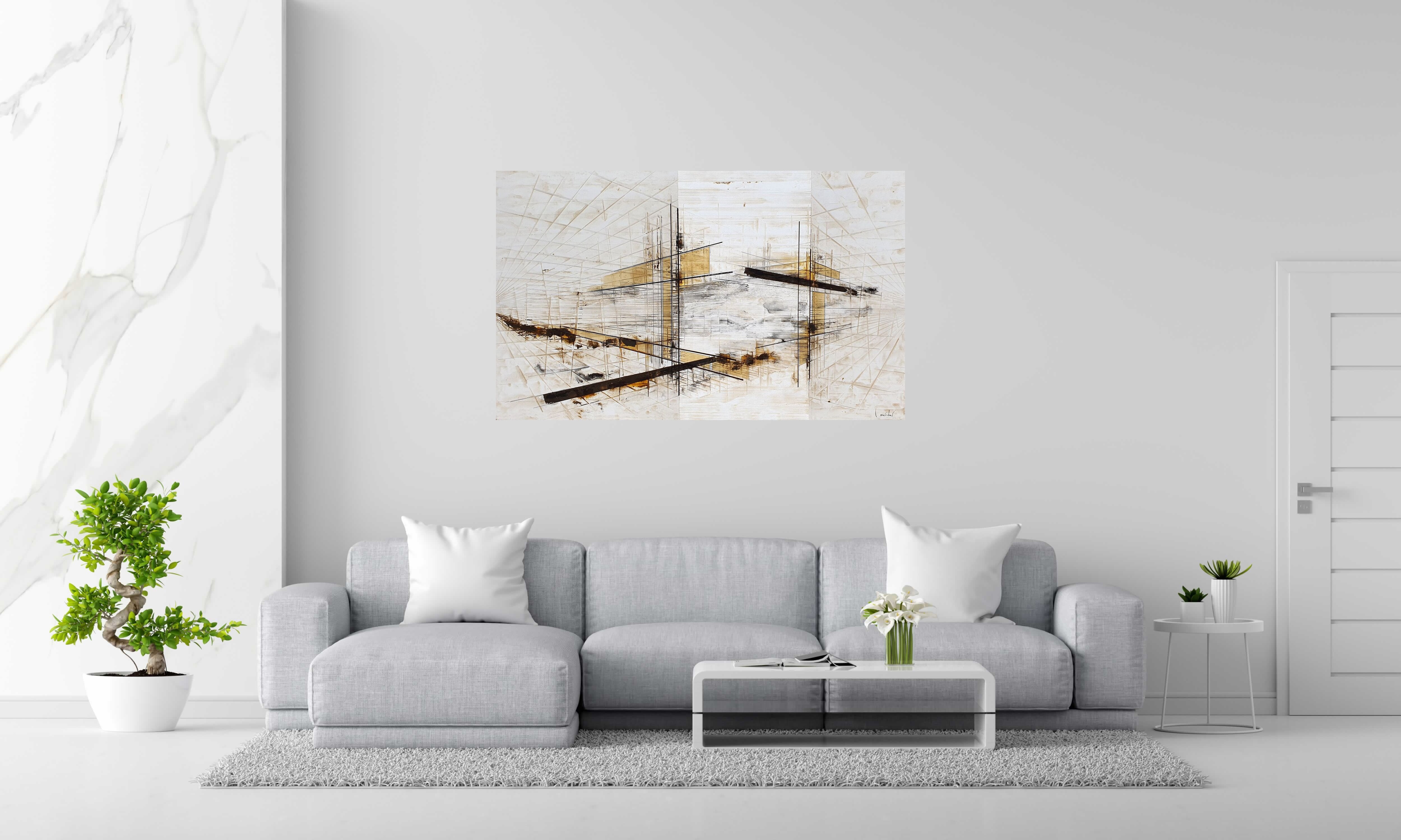 Toile PROJECT de LUDOVIC MERCHER dans un intérieur – 89 × 146 cm