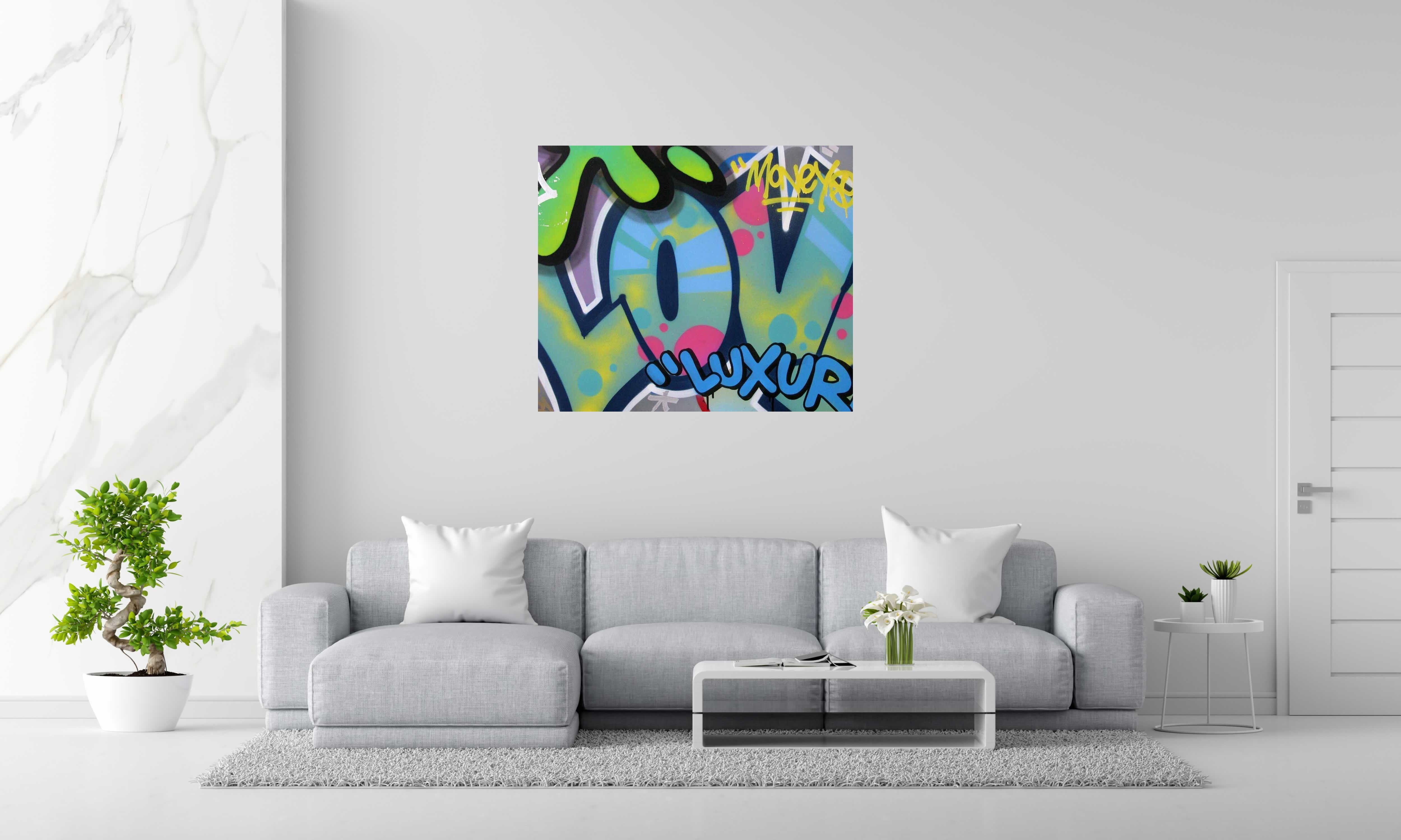 Toile SANS TITRE de KENY dans un intérieur – 98 × 116 cm