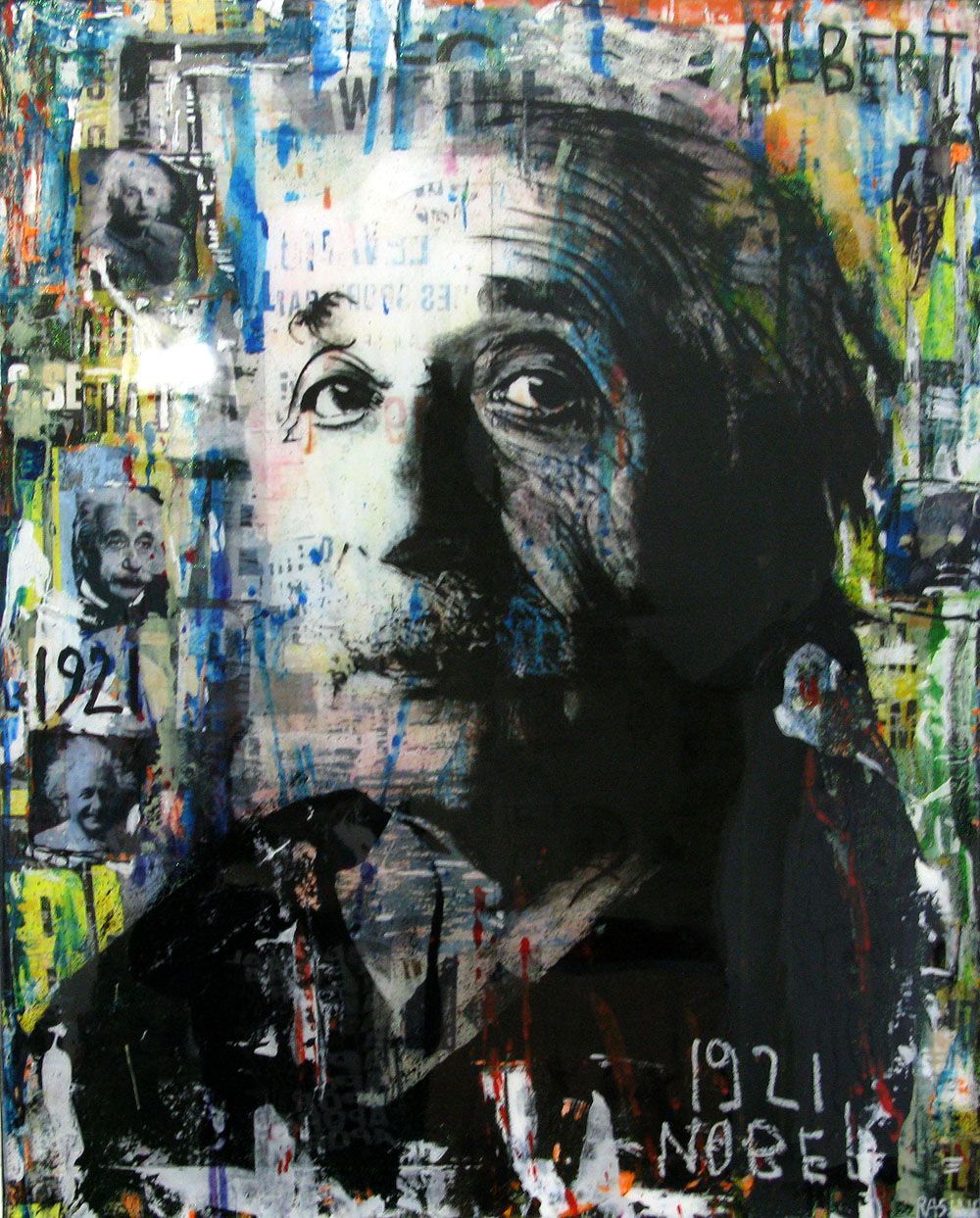 Toile street art moyen format ALBERT – THIERRY RASINE – 81 × 65 cm