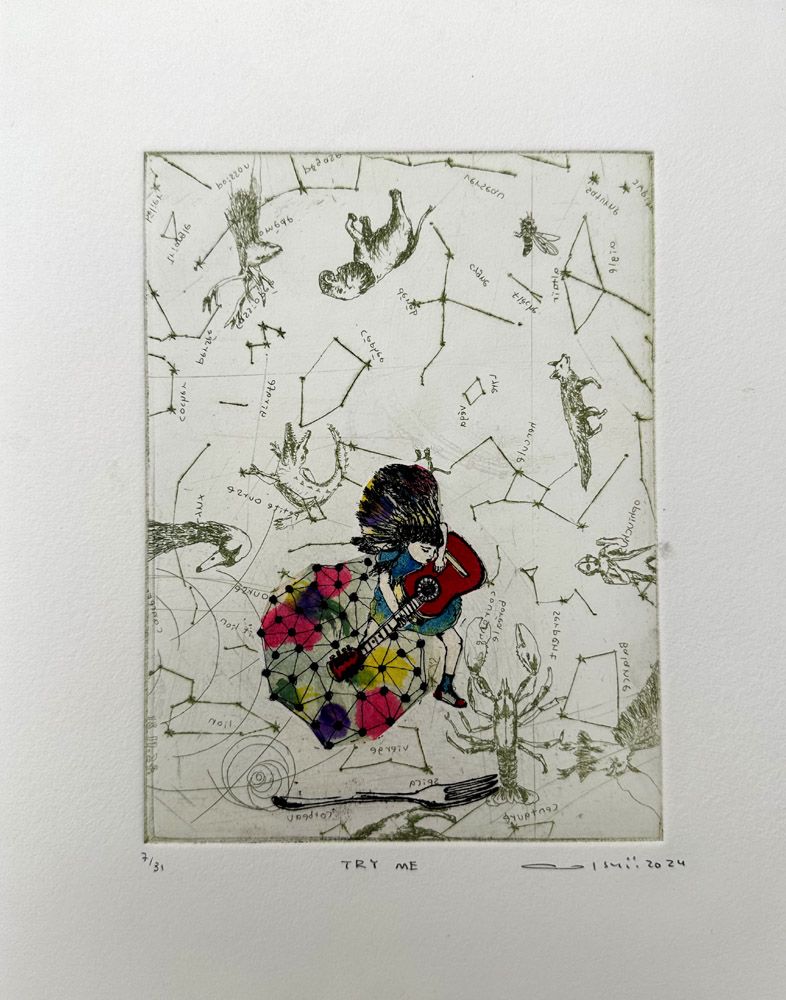 Editions d'art de ATSUKO ISHII a pour titre  Try me style figuratif dim : ATSUKO ISHIIprix:130
