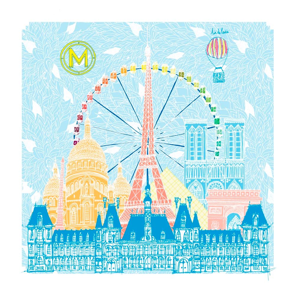 Editions d'art de JULIE ZEITLINE a pour titre  Un air de Paris style figuratif, graphique dim : JULIE ZEITLINEprix:30